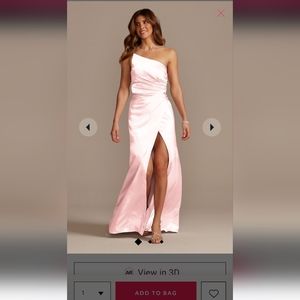 Charmeuse draped one shoulder dress